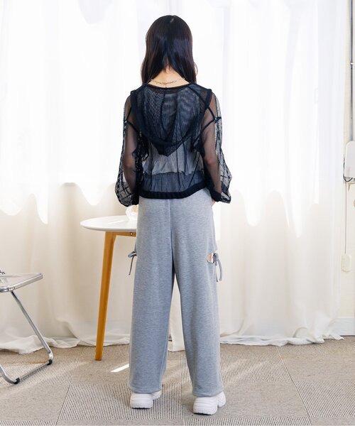 algy（アルジー）の「シャーリングパット付きタンク（タンクトップ・キッズ・オフホワイト/ブラック/ピンク・MEDIUM/SMALL/X-SMALL/XX-SMALL）」の8枚目の写真