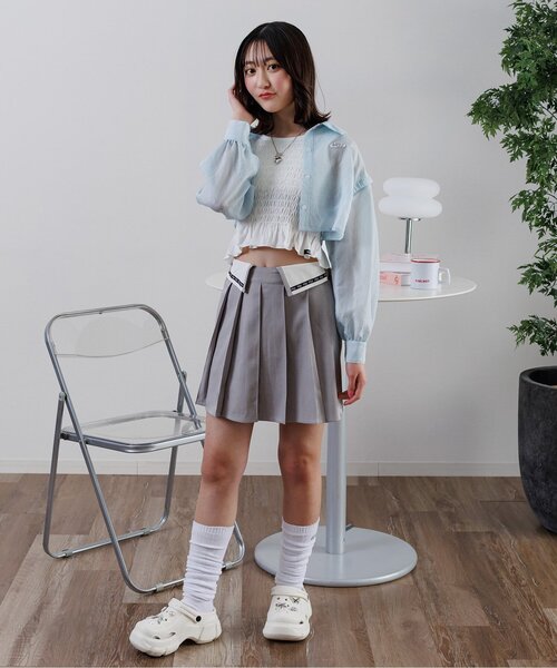 algy（アルジー）の「シャーリングパット付きタンク（タンクトップ・キッズ・オフホワイト/ブラック/ピンク・MEDIUM/SMALL/X-SMALL/XX-SMALL）」の9枚目の写真