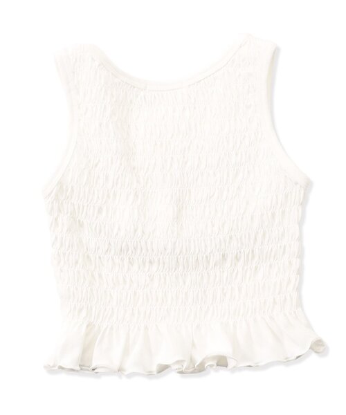 algy（アルジー）の「シャーリングパット付きタンク（タンクトップ・キッズ・オフホワイト/ブラック/ピンク・MEDIUM/SMALL/X-SMALL/XX-SMALL）」の13枚目の写真