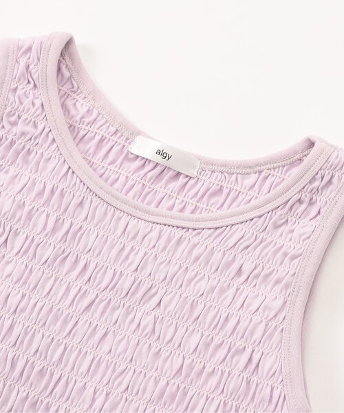 algy（アルジー）の「シャーリングパット付きタンク（タンクトップ・キッズ・オフホワイト/ブラック/ピンク・MEDIUM/SMALL/X-SMALL/XX-SMALL）」の15枚目の写真