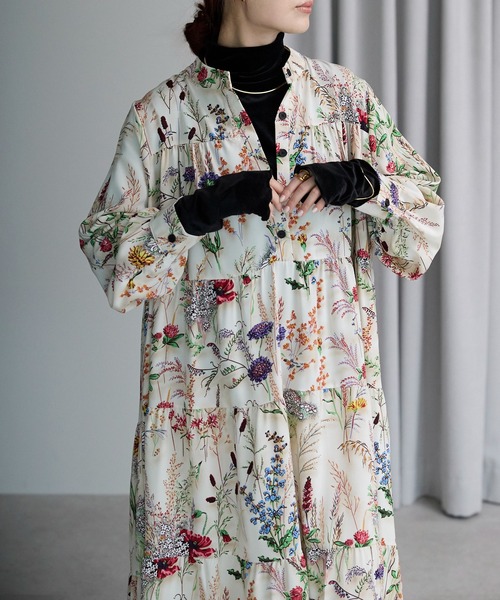 セール】総柄ロングシャツワンピース（ワンピース）｜Lien Select