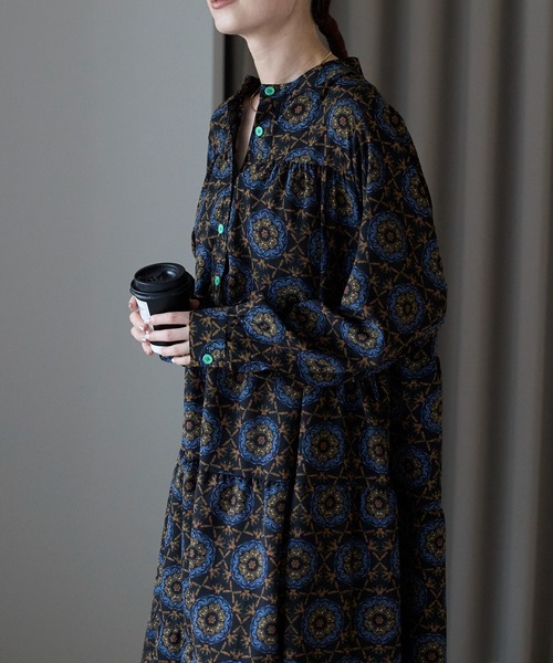 mロゴ 総柄 ワンピース ENVOY Lサイズ Lien Select ワンピース 総柄ロングシャツワンピース : ZOZOTOWN Yahoo