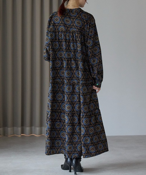 セール】総柄ロングシャツワンピース（ワンピース）｜Lien Select