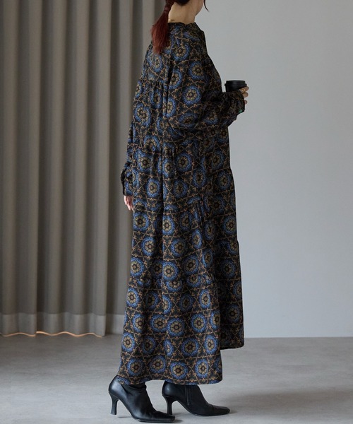 Lien Select(リエンセレクト)の「総柄ロングシャツワンピース(ワンピース・レディース・ホワイト系その他/ブラック系その他/グリーン系その他/ピンク系その他/オフホワイト/ブラック系その他3/ブラック系その他2・FREE)」の13枚目の写真