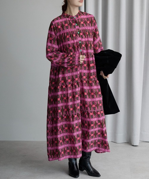 セール】総柄ロングシャツワンピース（ワンピース）｜Lien Select