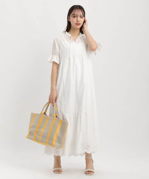 Andemiu(アンデミュウ)の「オリジナルシシュウワンピース451387(ワンピース・レディース・ブラック/オフホワイト・FREE)」の9枚目の写真