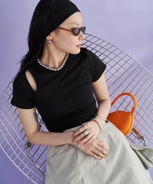 Solace | ショルダーカットクロップドTシャツ(Tシャツ/カットソー)