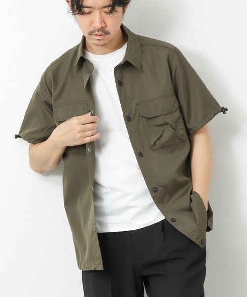 TAION(タイオン)の「【TAION/タイオン】ノンダウン ミリタリー アジャスト半袖シャツ 25SS(シャツ/ブラウス・メンズ・ダークネイビー/オリーブ/ブラック・M/L)」の2枚目の写真