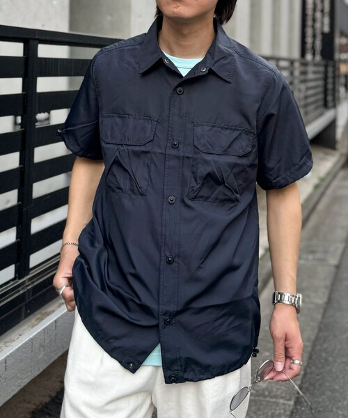 TAION(タイオン)の「【TAION/タイオン】ノンダウン ミリタリー アジャスト半袖シャツ 25SS(シャツ/ブラウス・メンズ・ダークネイビー/オリーブ/ブラック・M/L)」の3枚目の写真