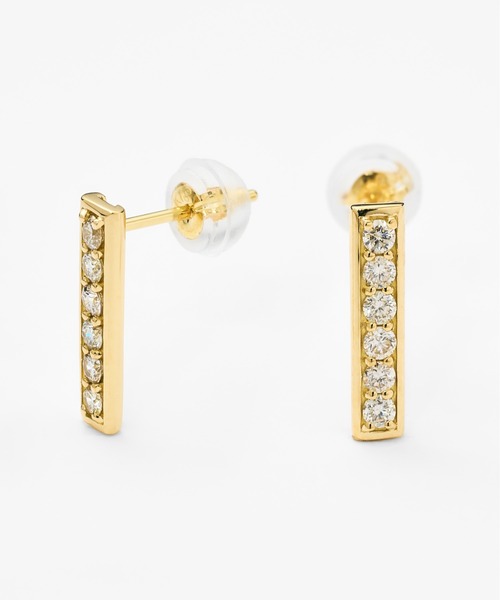 Jewel closet by L&Co.(ジュエルクローゼットバイエルアンドコー)の「K18 ダイヤモンド ピアス(ピアス(両耳用)・レディース・イエローゴールド・FREE)」の2枚目の写真