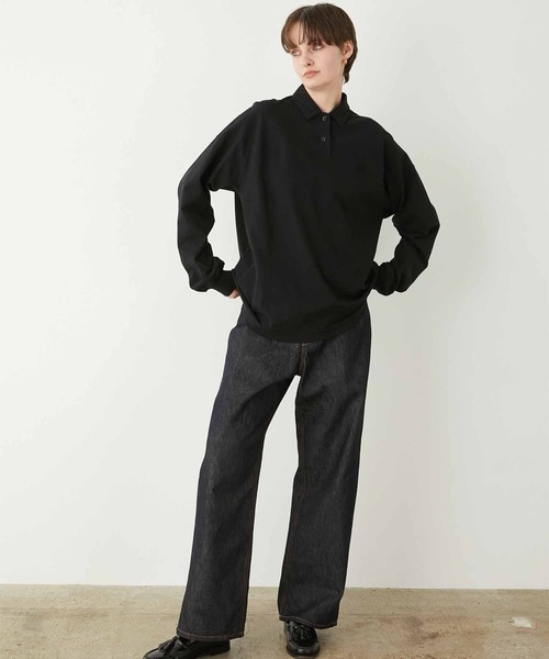 LA PEAU DE GEM（ラポドゥジェム）の「【LA PEAU DE GEM】game polo shirt/ゲームポロシャツ（ポロシャツ・レディース・ブラック/グレー/グリーン・FREE）」の6枚目の写真