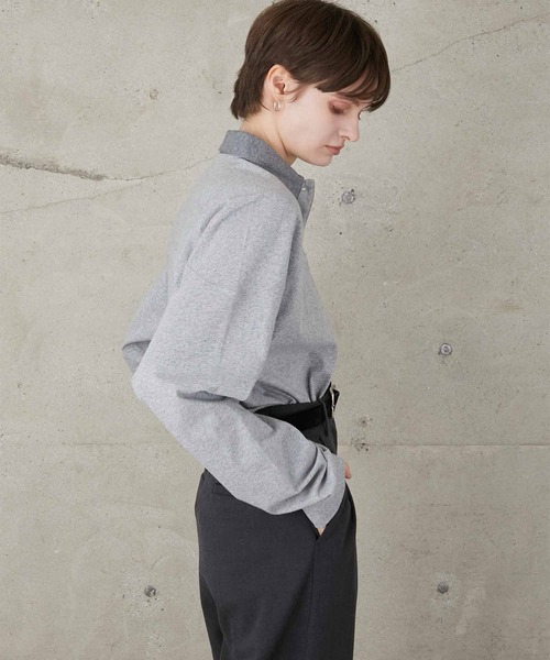 LA PEAU DE GEM（ラポドゥジェム）の「【LA PEAU DE GEM】game polo shirt/ゲームポロシャツ（ポロシャツ・レディース・ブラック/グレー/グリーン・FREE）」の4枚目の写真