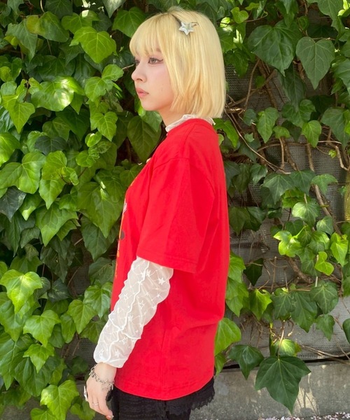 CANDY STRIPPER◆半袖カットソー/2/コットン/RED/1233619 CANDY STRIPPER(キャンディストリッパー) / 半袖カットソー/2