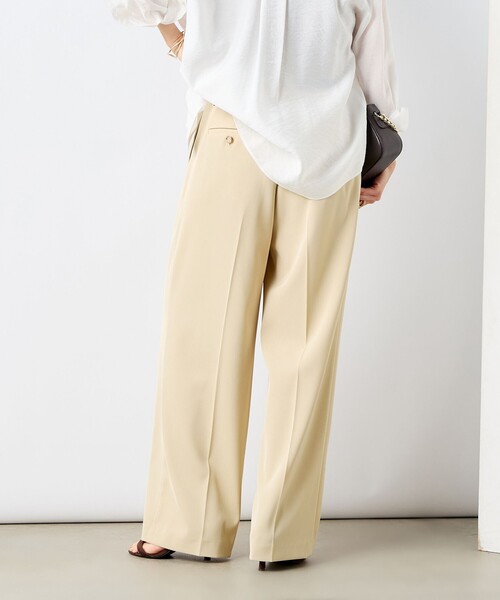 NOLLEY’S Sophi（ノーリーズソフィ）の「ウォッシャブル強撚ツイルワイドパンツ（その他パンツ・レディース・オフホワイト/ブラウン/ベージュ/ネイビー/ブラック・34/36/38）」の6枚目の写真