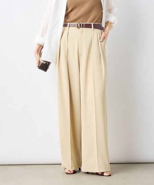 NOLLEY’S Sophi（ノーリーズソフィ）の「ウォッシャブル強撚ツイルワイドパンツ（その他パンツ・レディース・オフホワイト/ブラウン/ベージュ/ネイビー/ブラック・34/36/38）」の9枚目の写真