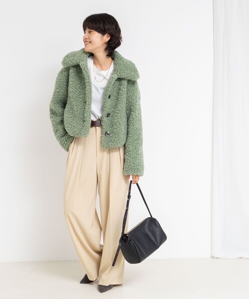 NOLLEY’S Sophi（ノーリーズソフィ）の「ウォッシャブル強撚ツイルワイドパンツ（その他パンツ・レディース・オフホワイト/ブラウン/ベージュ/ネイビー/ブラック・34/36/38）」の11枚目の写真