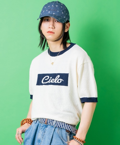 a.p.o.v.(エーピーオービー)の「a.p.o.v. ボックスロゴリンガーパイルニットTシャツ(Tシャツ/カットソー・メンズ・ブラック/アイボリー/クリーム/ネイビー・ONESIZE)」の2枚目の写真