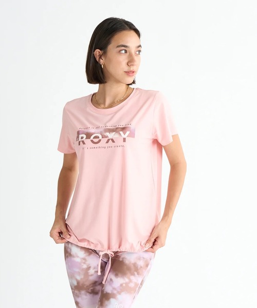 ROXY（ロキシー）の「YOUR FLAVA TEE /ロキシーロゴドロストコード付き水陸両用半袖Tシャツ（Tシャツ/カットソー・レディース・オレンジ/ホワイト/ブラック・MEDIUM/LARGE/SMALL）」の2枚目の写真