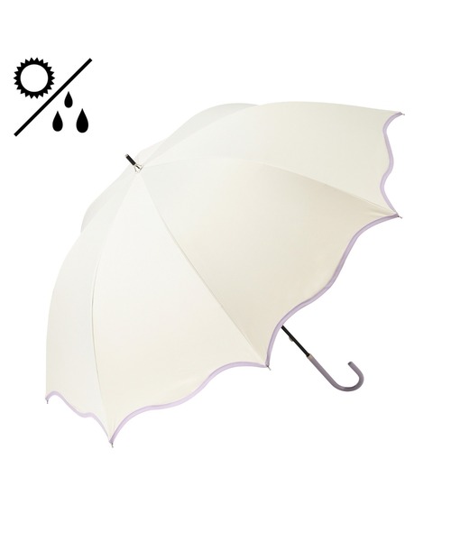 遮光率・UVカット率100％生地使用】ウェーブパイピング 長傘 58cm