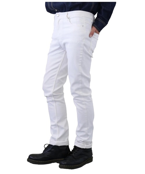 London Denim(ロンドンデニム)の「Essential Slim Fit Jean / ストレッチ スリム ストレート デニム(デニムパンツ・メンズ・インディゴブルー/ブラック/ホワイト/ライトインディゴブルー・SMALL/MEDIUM/LARGE/X-LARGE/XX-LARGE)」の1枚目の写真