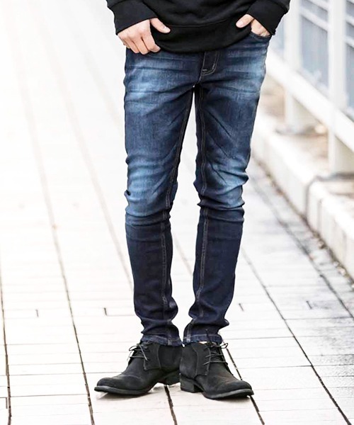 London Denim(ロンドンデニム)の「Essential Slim Fit Jean / ストレッチ スリム ストレート デニム(デニムパンツ・メンズ・インディゴブルー/ブラック/ホワイト/ライトインディゴブルー・SMALL/MEDIUM/LARGE/X-LARGE/XX-LARGE)」の3枚目の写真