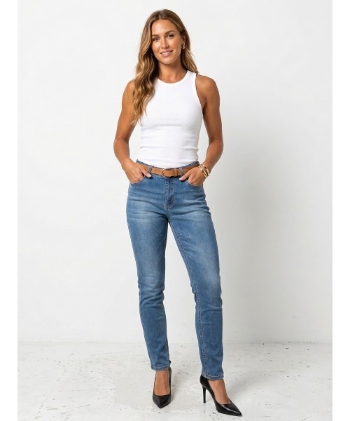 London Denim(ロンドンデニム)の「Essential Slim Fit Jean / ストレッチ スリム ストレート デニム(デニムパンツ・メンズ・インディゴブルー/ブラック/ホワイト/ライトインディゴブルー・SMALL/MEDIUM/LARGE/X-LARGE/XX-LARGE)」の6枚目の写真