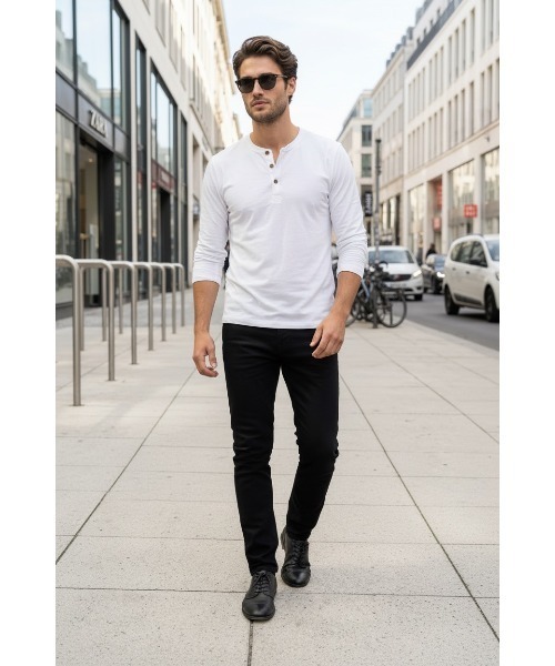 London Denim(ロンドンデニム)の「Essential Slim Fit Jean / ストレッチ スリム ストレート デニム(デニムパンツ・メンズ・インディゴブルー/ブラック/ホワイト/ライトインディゴブルー・SMALL/MEDIUM/LARGE/X-LARGE/XX-LARGE)」の11枚目の写真