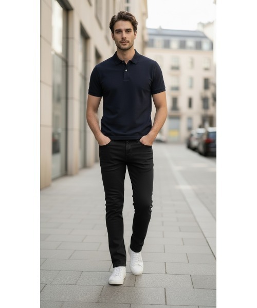 London Denim(ロンドンデニム)の「Essential Slim Fit Jean / ストレッチ スリム ストレート デニム(デニムパンツ・メンズ・インディゴブルー/ブラック/ホワイト/ライトインディゴブルー・SMALL/MEDIUM/LARGE/X-LARGE/XX-LARGE)」の14枚目の写真