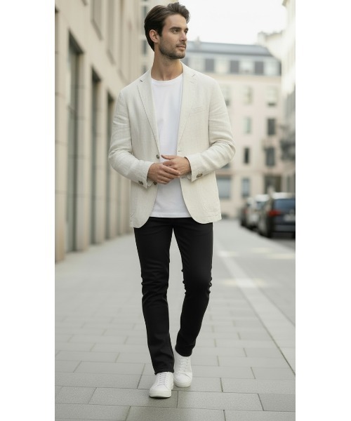 London Denim(ロンドンデニム)の「Essential Slim Fit Jean / ストレッチ スリム ストレート デニム(デニムパンツ・メンズ・インディゴブルー/ブラック/ホワイト/ライトインディゴブルー・SMALL/MEDIUM/LARGE/X-LARGE/XX-LARGE)」の8枚目の写真