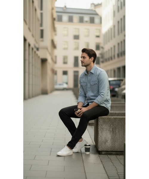 London Denim(ロンドンデニム)の「Essential Slim Fit Jean / ストレッチ スリム ストレート デニム(デニムパンツ・メンズ・インディゴブルー/ブラック/ホワイト/ライトインディゴブルー・SMALL/MEDIUM/LARGE/X-LARGE/XX-LARGE)」の10枚目の写真