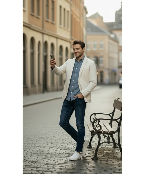 London Denim(ロンドンデニム)の「Essential Slim Fit Jean / ストレッチ スリム ストレート デニム(デニムパンツ・メンズ・インディゴブルー/ブラック/ホワイト/ライトインディゴブルー・SMALL/MEDIUM/LARGE/X-LARGE/XX-LARGE)」の16枚目の写真