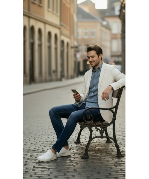 London Denim(ロンドンデニム)の「Essential Slim Fit Jean / ストレッチ スリム ストレート デニム(デニムパンツ・メンズ・インディゴブルー/ブラック/ホワイト/ライトインディゴブルー・SMALL/MEDIUM/LARGE/X-LARGE/XX-LARGE)」の17枚目の写真
