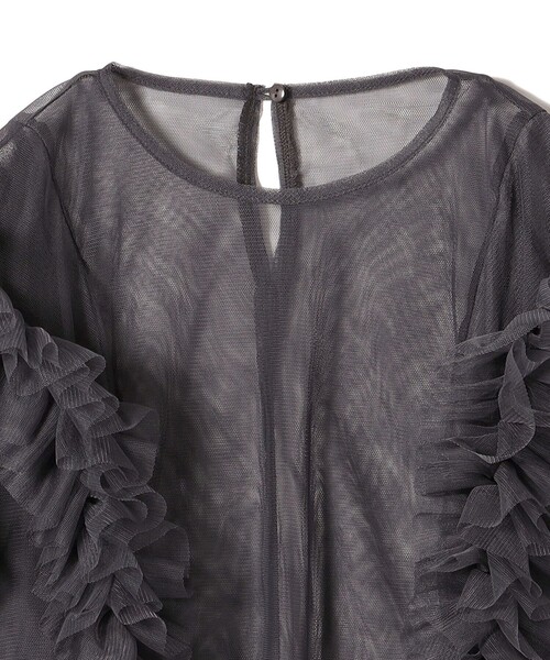 SHIPS別注】kaene:チュール フリル スリーブ オールインワン