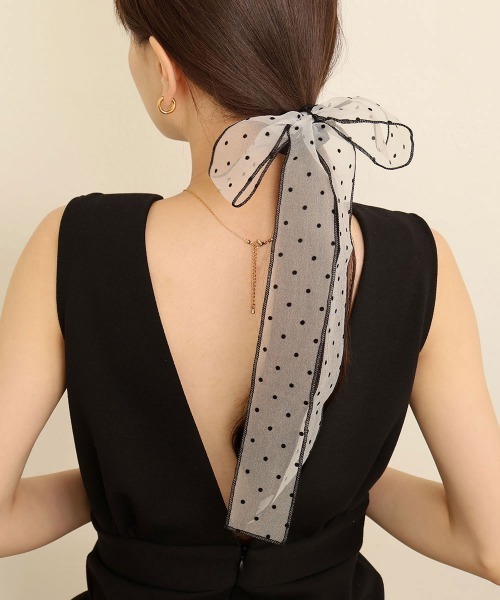 セール】マルチウェイ ドット シアーリボン シュシュ（シュシュ