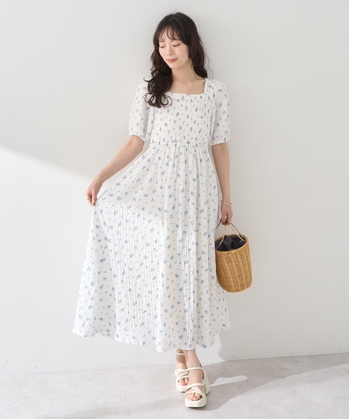 earth music&ecology（アースミュージックアンドエコロジー）の「バックリボンシャーリングワンピース（ワンピース・レディース・サックスブルー/ブラック/その他14・FREE）」の4枚目の写真