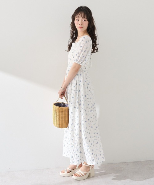 earth music&ecology（アースミュージックアンドエコロジー）の「バックリボンシャーリングワンピース（ワンピース・レディース・サックスブルー/ブラック/その他14・FREE）」の16枚目の写真