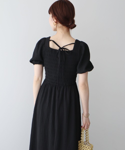 セール】バックリボンシャーリングワンピース（ワンピース）｜earth