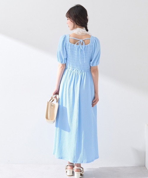 earth music&ecology（アースミュージックアンドエコロジー）の「バックリボンシャーリングワンピース（ワンピース・レディース・サックスブルー/ブラック/その他14・FREE）」の21枚目の写真