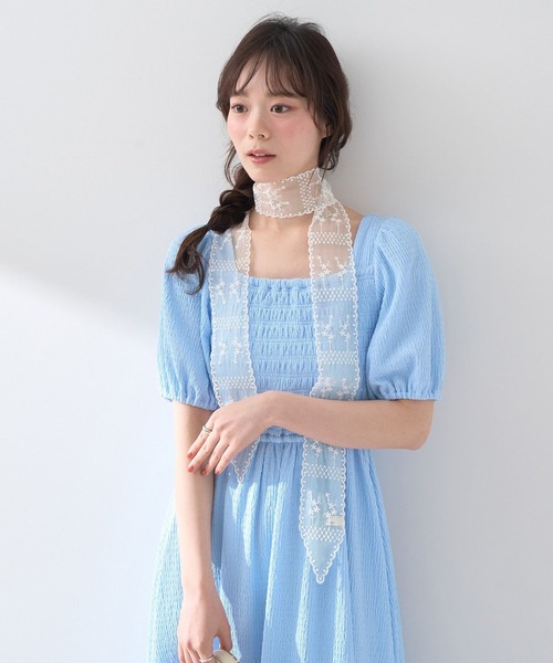 earth music&ecology（アースミュージックアンドエコロジー）の「バックリボンシャーリングワンピース（ワンピース・レディース・サックスブルー/ブラック/その他14・FREE）」の22枚目の写真