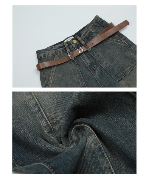 mushwear(マッシュウェア)の「Distressed Washed Wide-leg Stitch Work Jeans(デニムパンツ・メンズ・ブルー・X-LARGE/LARGE/SMALL/MEDIUM)」の6枚目の写真