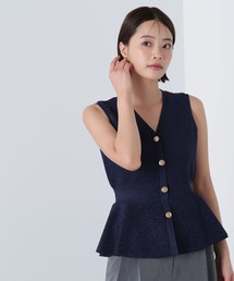 NATURAL BEAUTY BASIC（ナチュラルビューティーベーシック）の「◇ツイーディーペプラムニットジレ（ニット/セーター・レディース）」