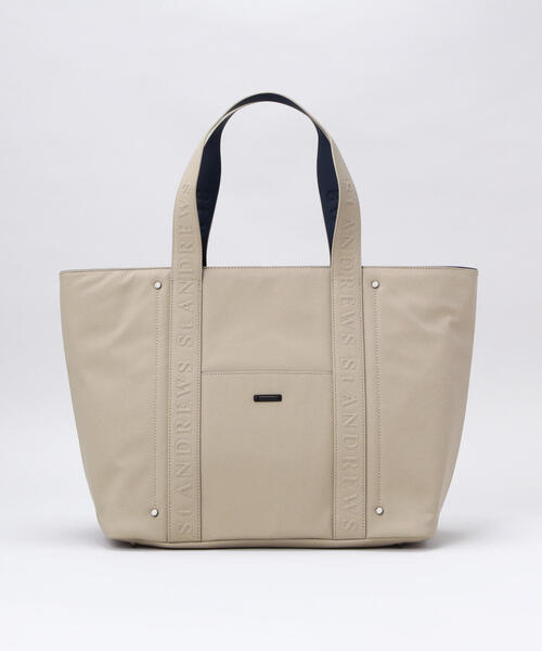 新品　St ANDREWS 合皮エンボストートバッグ (UNISEX) ベージュ St ANDREWS】合皮エンボストートバッグ（トートバッグ）｜St ANDREWS