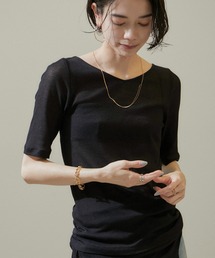 nu=layerジェントルVネックシアーTシャツ