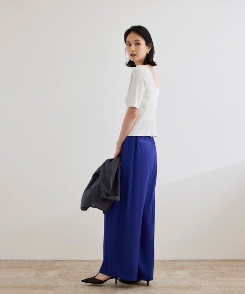 セール】【洗える】テレコ5分袖ニットプルオーバー（ニット/セーター