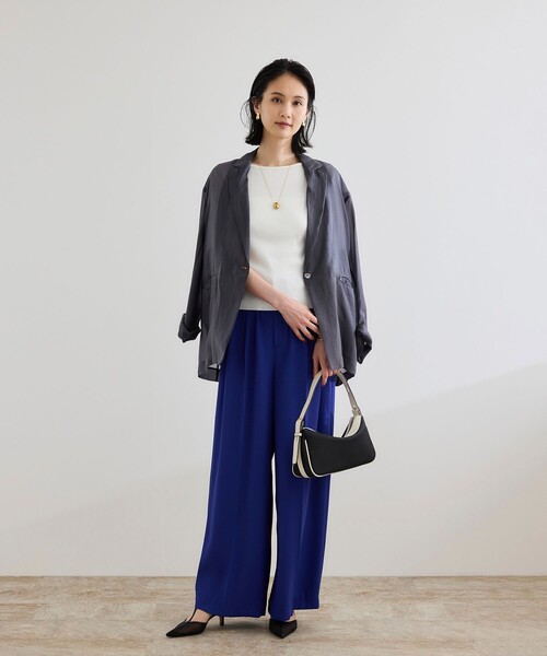 ROPE'（ロペ）の「【洗える】テレコ5分袖ニットプルオーバー（ニット/セーター・レディース・ブラック/ブラウン/ホワイト・FREE）」の21枚目の写真