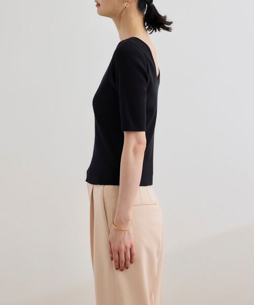 ROPE'（ロペ）の「【洗える】テレコ5分袖ニットプルオーバー（ニット/セーター・レディース・ブラック/ブラウン/ホワイト・FREE）」の19枚目の写真