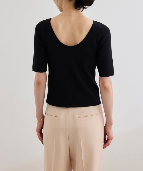 ROPE'（ロペ）の「【洗える】テレコ5分袖ニットプルオーバー（ニット/セーター・レディース・ブラック/ブラウン/ホワイト・FREE）」の18枚目の写真