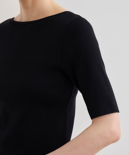 ROPE'（ロペ）の「【洗える】テレコ5分袖ニットプルオーバー（ニット/セーター・レディース・ブラック/ブラウン/ホワイト・FREE）」の16枚目の写真