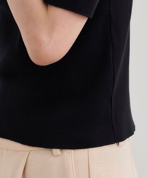 ROPE'（ロペ）の「【洗える】テレコ5分袖ニットプルオーバー（ニット/セーター・レディース・ブラック/ブラウン/ホワイト・FREE）」の15枚目の写真