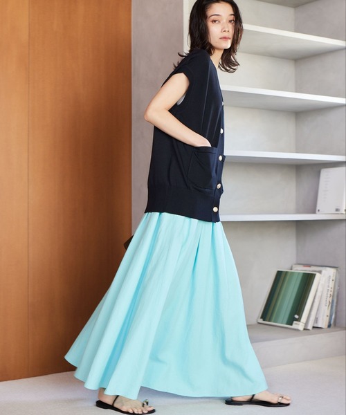 BARNYARDSTORM（バンヤードストーム）の「BARNYARDSTORM / ゴールドボタンベスト / ハンドウォッシャブル（ニット/セーター・レディース・ブラック/ブルー/ホワイト/キャメル・FREE）」の9枚目の写真